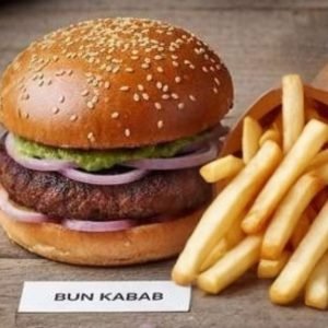Bun Kabab with fries