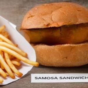 Samosa Sandwich with fries
